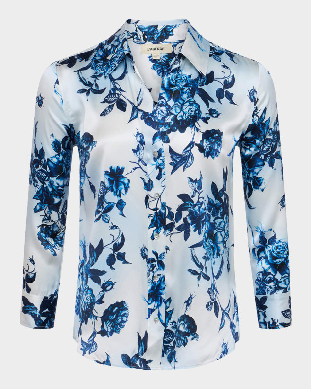 Painterly Floral Dani Silk Blous